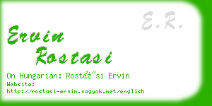 ervin rostasi business card